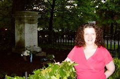 Leah at Mary Lyon grave